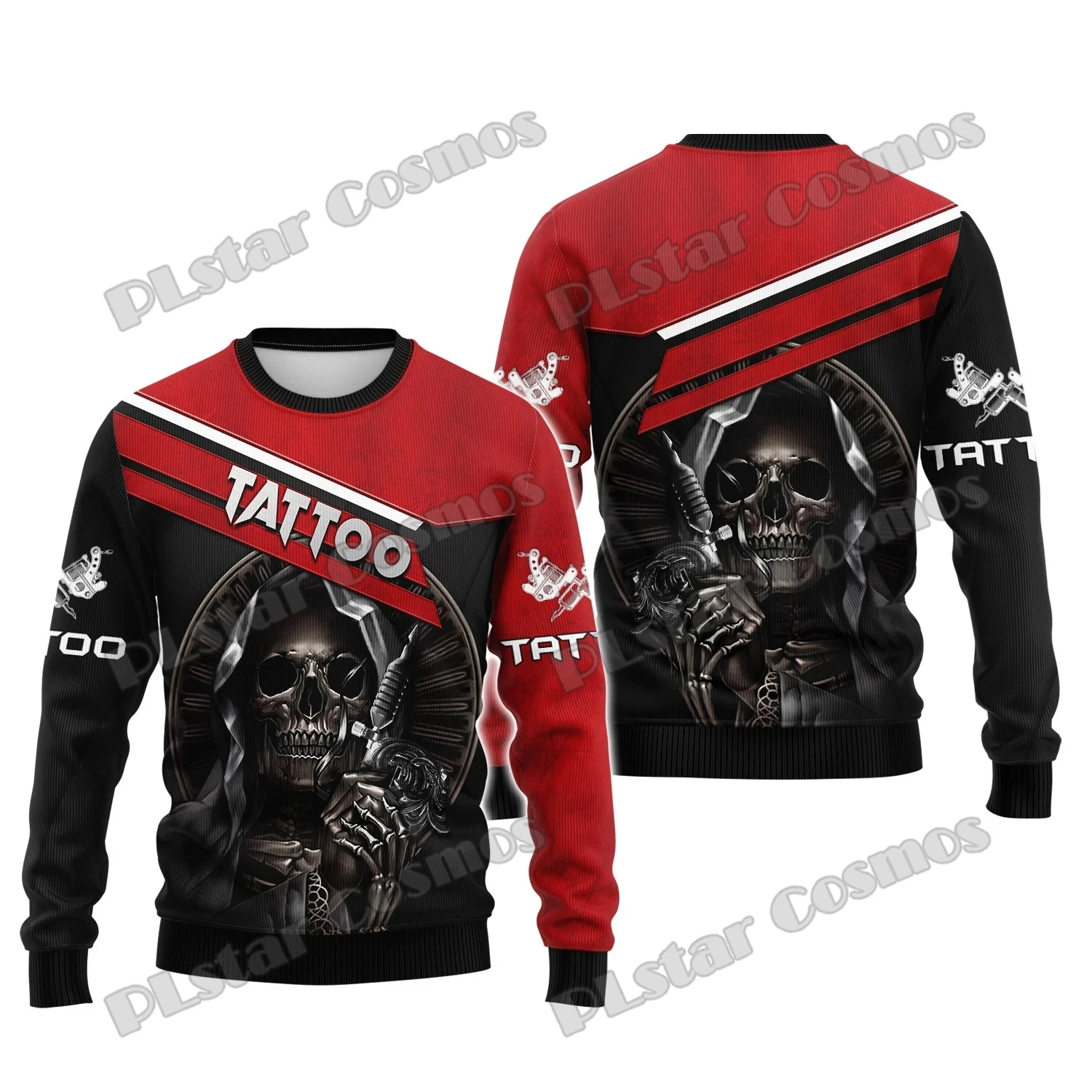 

Latest Tattoo skull Artist Shop 3D Printed Men's Fashion O-Neck Sweater Autumn Unisex Casual Knitwear Long sleeve Pullover MY01