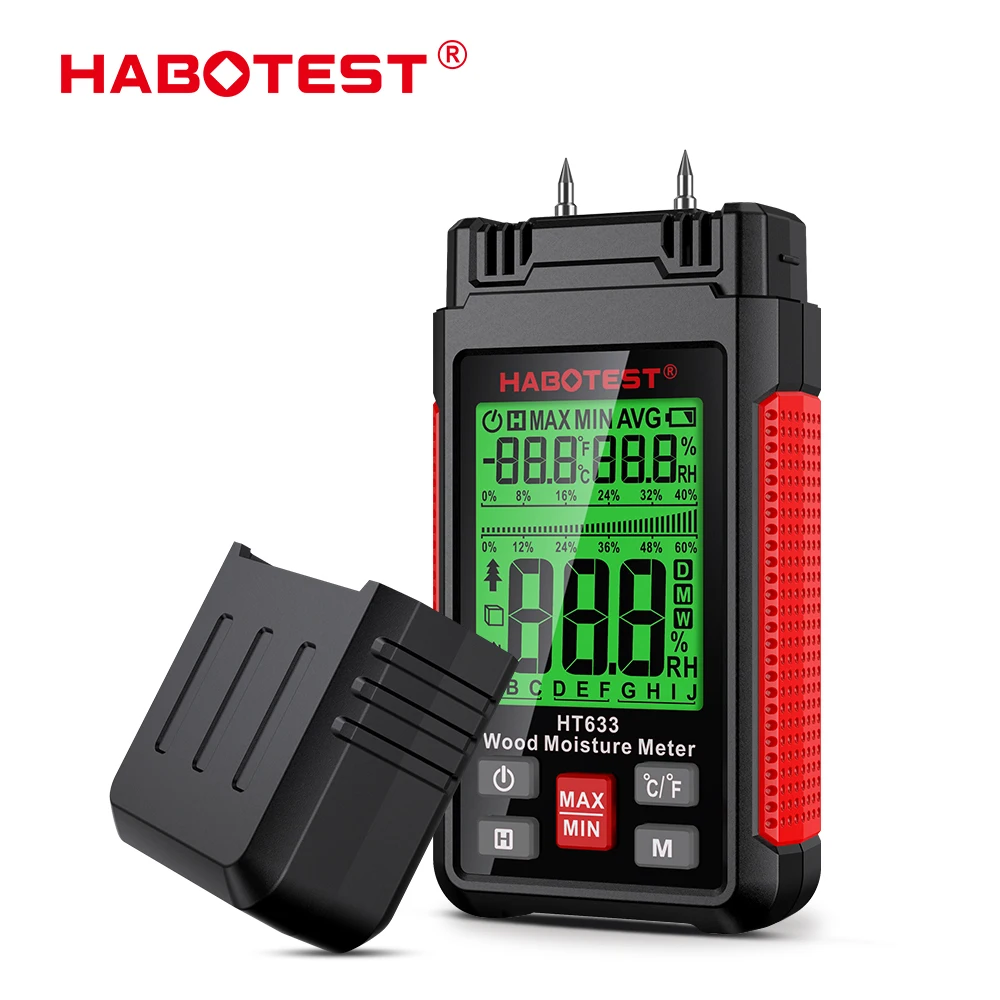 HABOTEST HT633 Moisture Meters Digital Wood Moisture Meter 0~57% Timber Hygrometer Portable Tool LCD Display
HABOTEST HT633 Moisture Meters Digital Wood Moisture Meter 0~57% Timber Hygrometer Portable Tool LCD Display