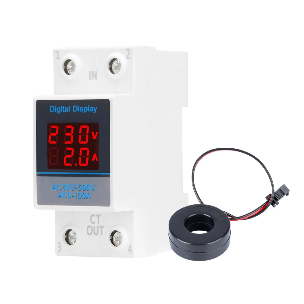 Digital Display Single Phase Ammeter Voltage Meter Monitor AC50-500V 63A 100A Voltmeter Gauge Current Indicator Volt Amp Tester
Digital Display Single Phase Ammeter Voltage Meter Monitor AC50-500V 63A 100A Voltmeter Gauge Current Indicator Volt Amp Tester