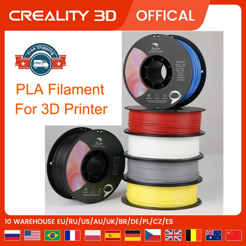 

Ender Brand PLA Filament Samples 1KG/roll 1.75mm Black+White Two Color for ALL FDM CREALITY 3D Printer /Reprap/Makerbot