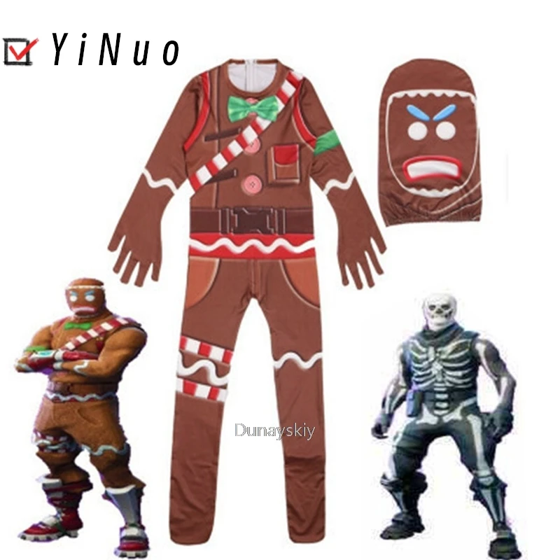 2024 Kids Skull Trooper Ginger Gunner boys Cosplay Costume The Gingerbread Man Halloween Costumes Party Funny Clothing Costumes
2024 Kids Skull Trooper Ginger Gunner boys Cosplay Costume The Gingerbread Man Halloween Costumes Party Funny Clothing Costumes