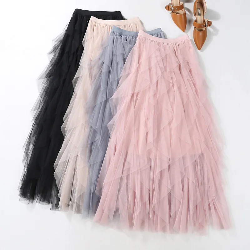 Women's Long Maxi Skirt Fashion Tutu Tulle Skirt 2023 Spring Summer New Korean Black Pink High Waist Pleated Skirt Female
Women's Long Maxi Skirt Fashion Tutu Tulle Skirt 2023 Spring Summer New Korean Black Pink High Waist Pleated Skirt Female