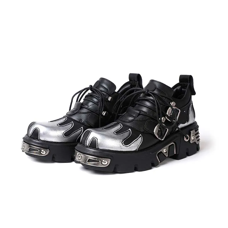 Retro Flame Pattern Ankle Boots Belt Buckle Metal Decor Gladiator Boots Women's Winter Fashion Platform Lace-Up Punk Style Shoes
Retro Flame Pattern Ankle Boots Belt Buckle Metal Decor Gladiator Boots Women's Winter Fashion Platform Lace-Up Punk Style Shoes