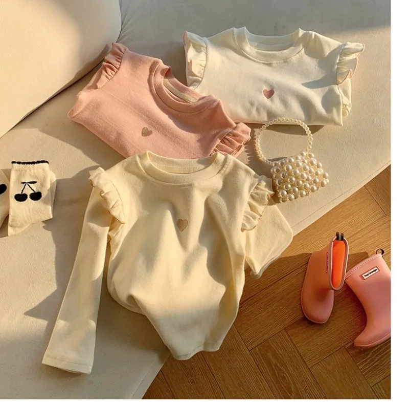1-8Y طفل الفتيات طويلة الأكمام تي شيرت 2025 الخريف جديد طفل رقيقة المخملية أفخم قاعدة قميص الأطفال الحب المطرزة قميص بلايز 1-8Y طفل الفتيات طويلة الأكمام تي شيرت 2025 الخريف جديد طفل رقيقة المخملية أفخم قاعدة قميص الأطفال الحب المطرزة قميص بلايز