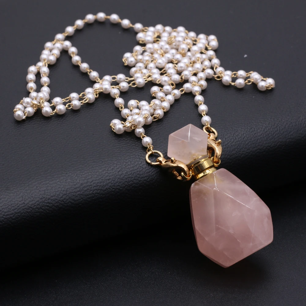 2PCS Natural Stone Rose Quartzs Perfume Bottle Pendant Necklace For Jewelry MakingDIY Necklace Accessories Charms Gift Party70cm
2PCS Natural Stone Rose Quartzs Perfume Bottle Pendant Necklace For Jewelry MakingDIY Necklace Accessories Charms Gift Party70cm