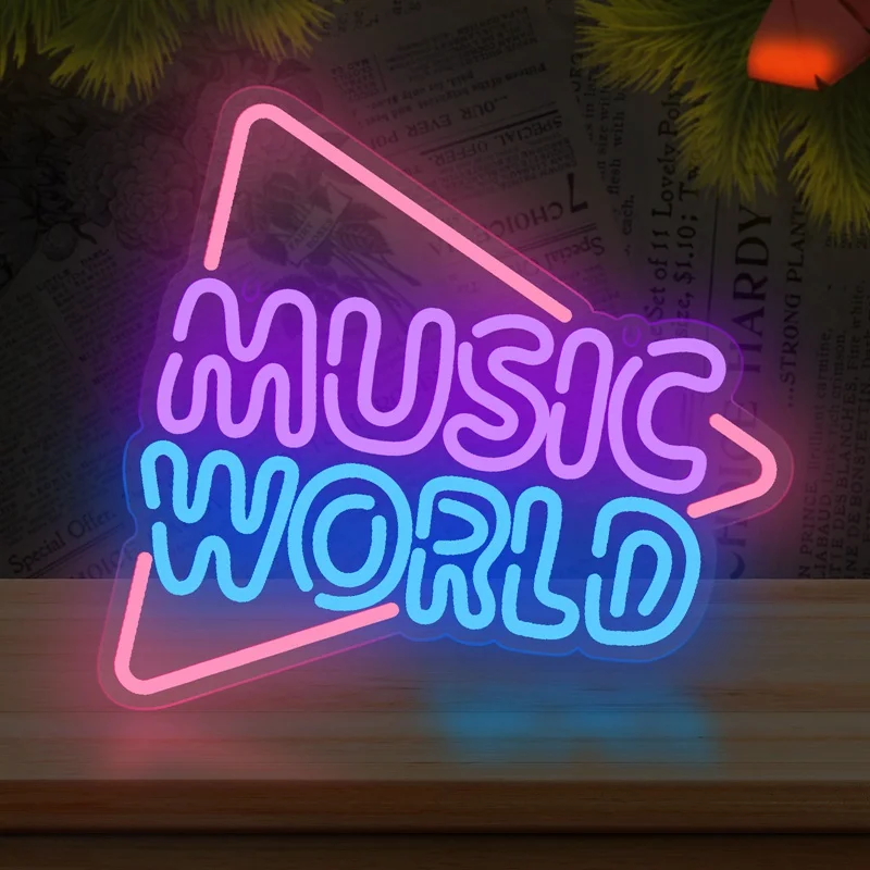 Music World Neon Sign Acrylic Custom Letters Neon LED Sign Light USB For Home Wall Art Decor Music Room Party Bar Decor LED Sign
Music World Neon Sign Acrylic Custom Letters Neon LED Sign Light USB For Home Wall Art Decor Music Room Party Bar Decor LED Sign