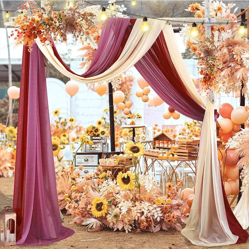 3PCS/SET Pearl Chiffon Wedding Arch Draping Fabric 10FT/20FT Wedding Arch Drapes Background Cloth For Wedding Birthday Party
3PCS/SET Pearl Chiffon Wedding Arch Draping Fabric 10FT/20FT Wedding Arch Drapes Background Cloth For Wedding Birthday Party