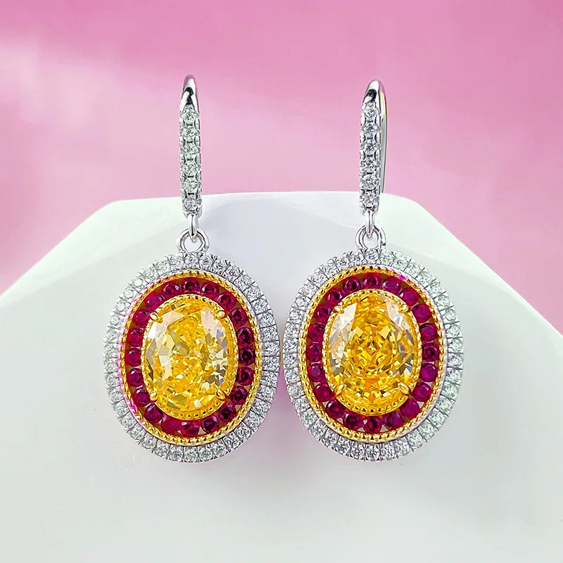 European and American New Necklace 925 Silver Little Red Book Same Yellow Diamond 7 * 9 Unique Design Earrings Female Live
European and American New Necklace 925 Silver Little Red Book Same Yellow Diamond 7 * 9 Unique Design Earrings Female Live
