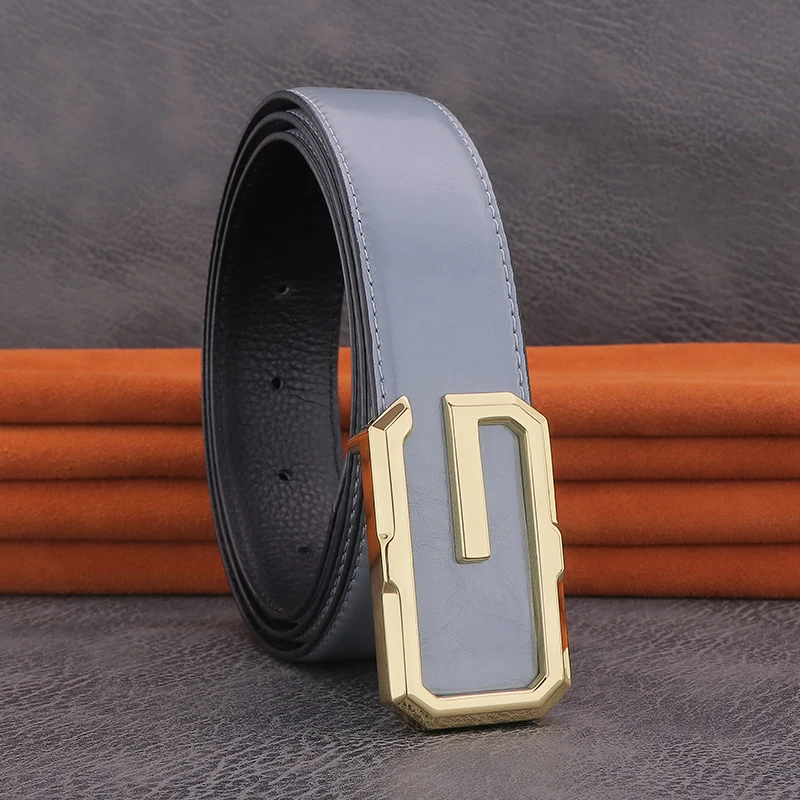 High quality G letter buckle designer belts men genuine leather famous brand luxury 3.3cm fashion casual Waistband Blue
High quality G letter buckle designer belts men genuine leather famous brand luxury 3.3cm fashion casual Waistband Blue