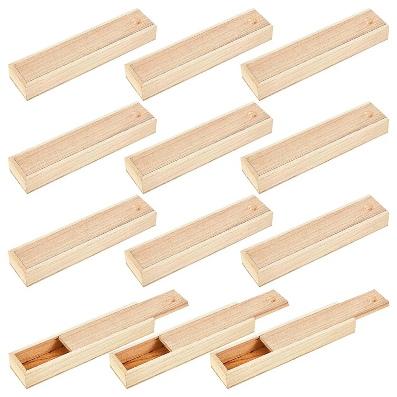 12 Pcs Unfinished Wood Box With Sliding Lid Small Wood Box Case Container Gift Jewelry Box 9 X 2.2 X 1.2 Inch
12 Pcs Unfinished Wood Box With Sliding Lid Small Wood Box Case Container Gift Jewelry Box 9 X 2.2 X 1.2 Inch