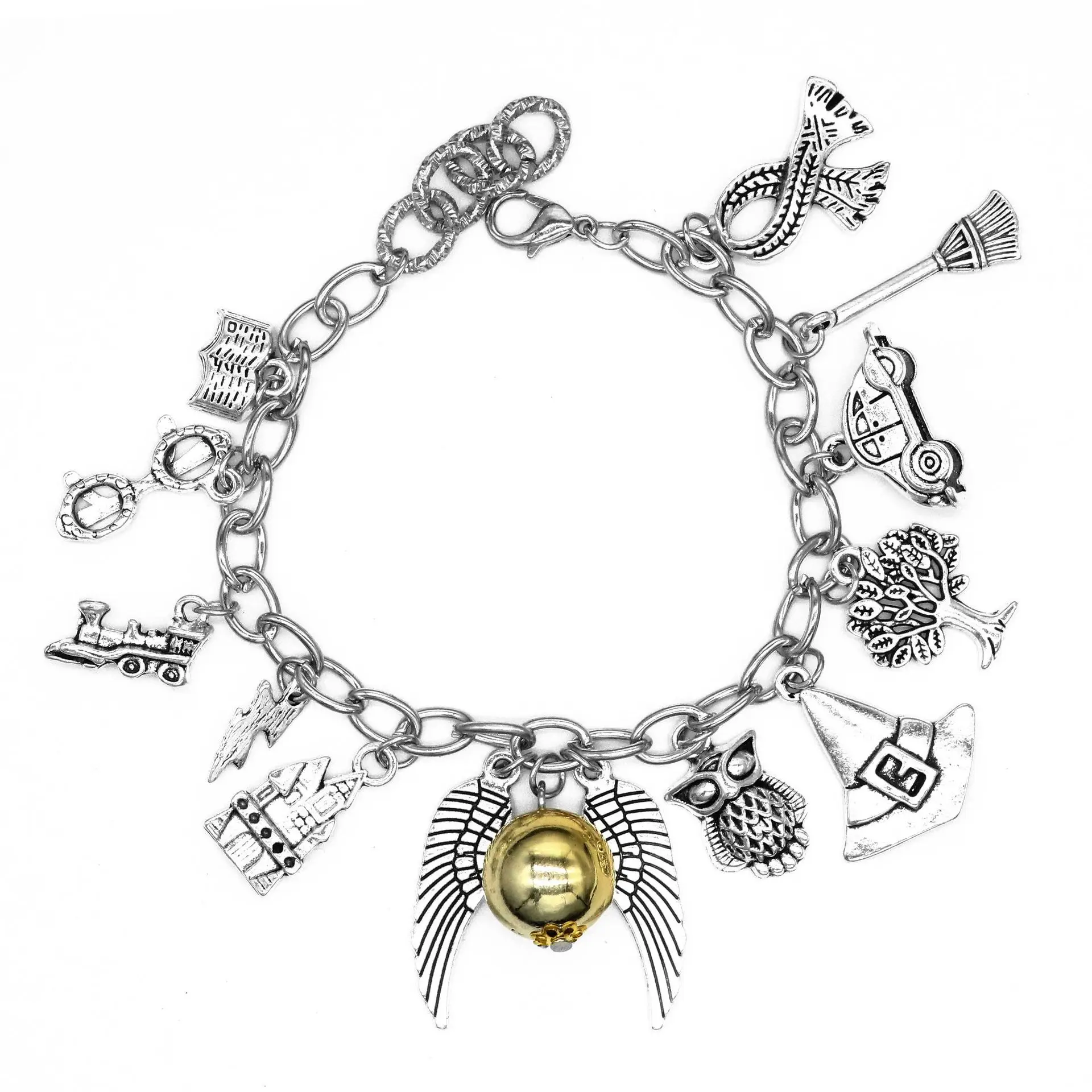 Harry Bracelet Golden Angel Wings Snitch Combination Bracelet Movie Accessories Creative Gift Cosplay Props
Harry Bracelet Golden Angel Wings Snitch Combination Bracelet Movie Accessories Creative Gift Cosplay Props