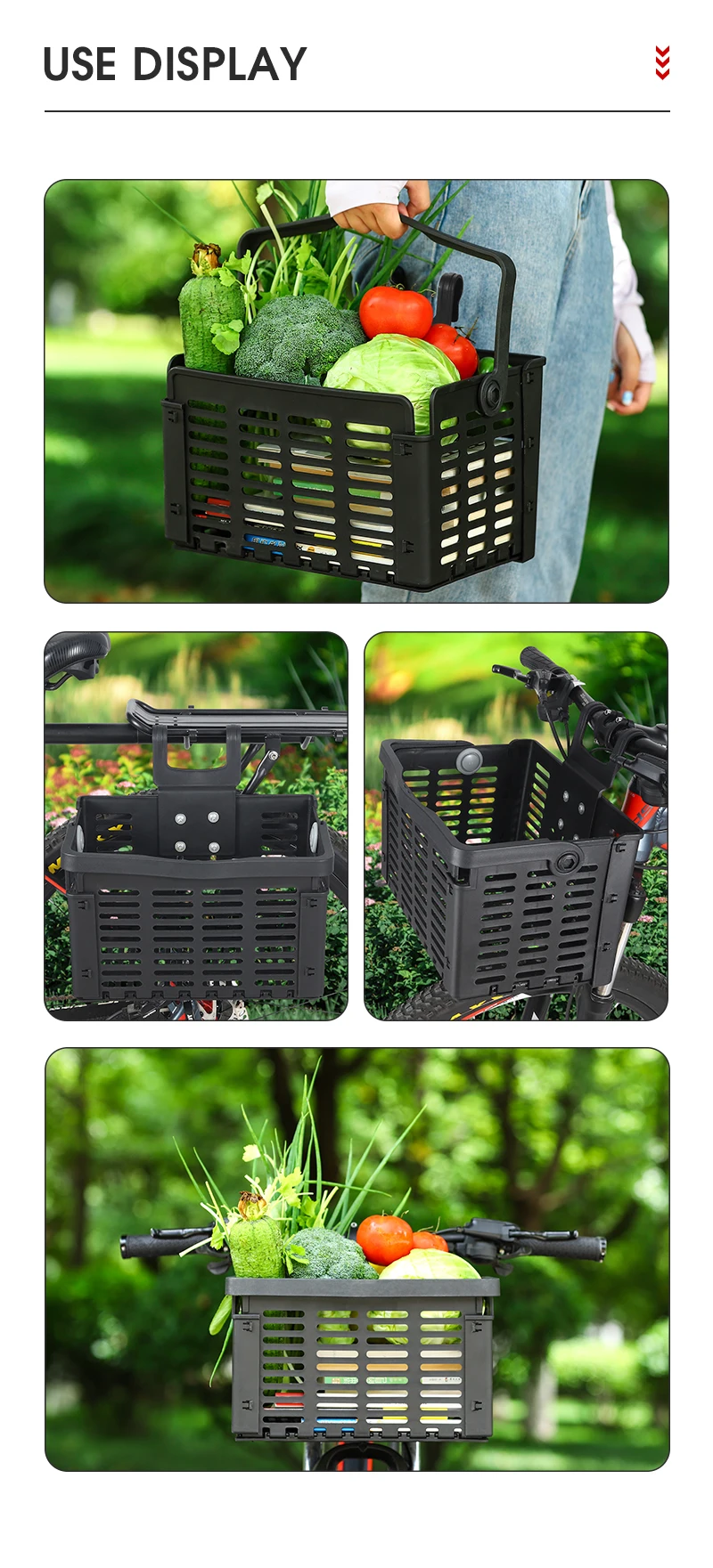 WEST BIKING Foldable Bicycle Front Basket Multi-functional MTB Road Bicycle Handlebar Bag Rear Pannier Cycling Accessories: 3 - 5 Days Free Delivery Only UK WEST BIKING Foldable Bicycle Front Basket Multi-functional MTB Road Bicycle Handlebar Bag Rear Pannier Cycling Accessories: 3 - 5 Days Free Delivery Only UK