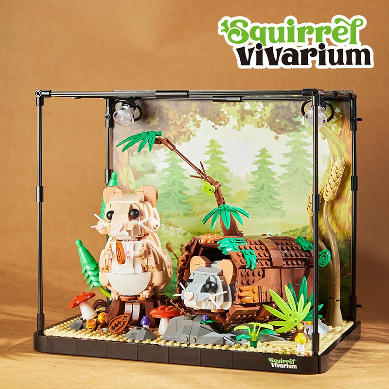 1158Pcs Squirrel Vivarium Model Blocks MOC Animal Landscape Box Buliding Bricks Creative Ideas Ornaments DIY Toy Kit Gift Kids 1158Pcs Squirrel Vivarium Model Blocks MOC Animal Landscape Box Buliding Bricks Creative Ideas Ornaments DIY Toy Kit Gift Kids