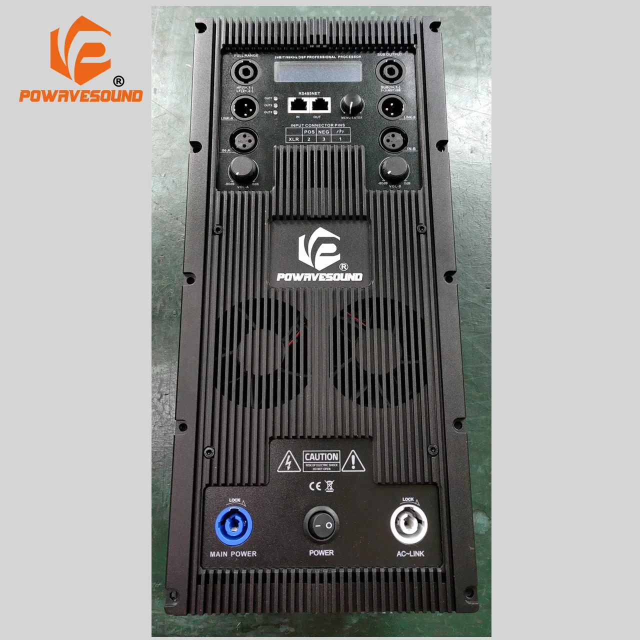 

Powavesound 3 way amplifier 2 x 1000W + 3000W line array speaker subwoofer Class D amplifier module with DSP Audio Processor