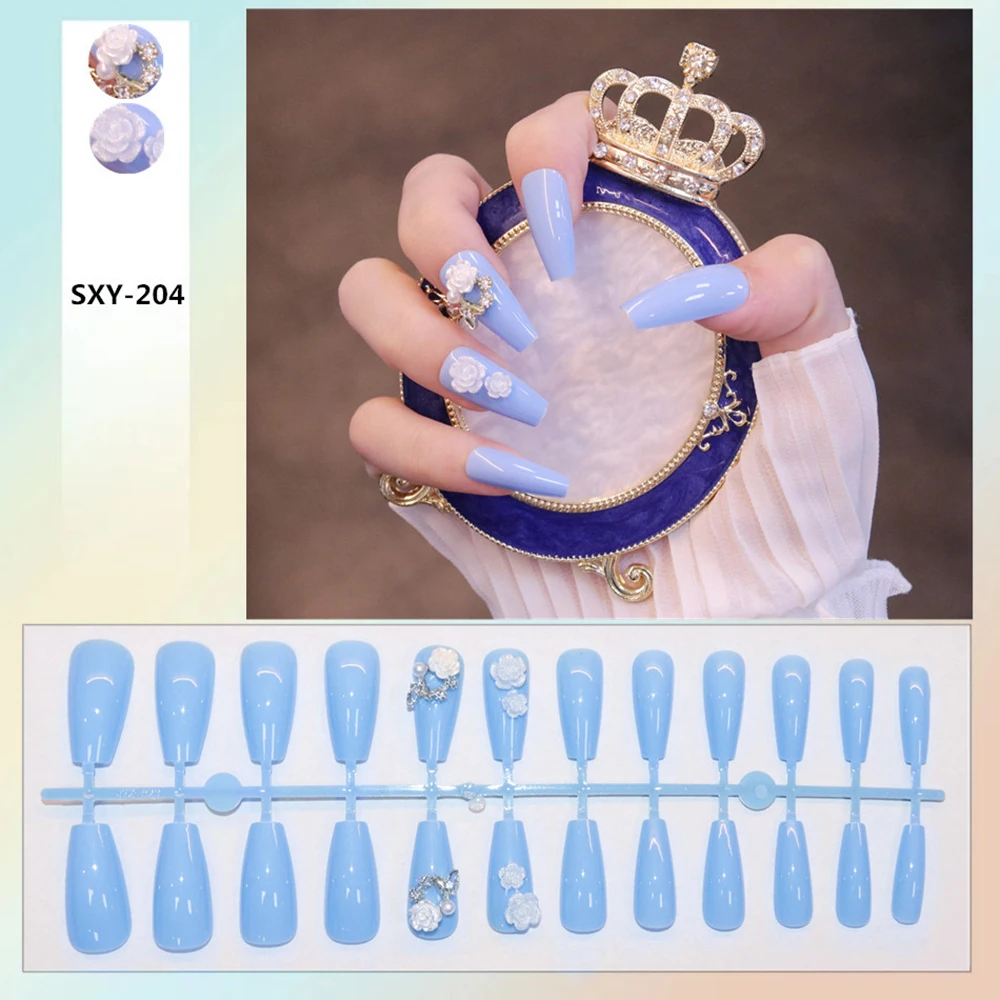 HEALLOR 24PCS Artificial Nails Sweet White Rose Long Fake Nails Tips Stick On Stickers French Manicure Ballet Nails MH88
HEALLOR 24PCS Artificial Nails Sweet White Rose Long Fake Nails Tips Stick On Stickers French Manicure Ballet Nails MH88