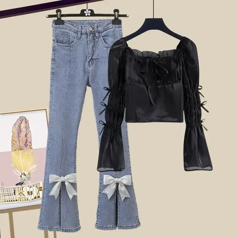 Large Spring and Autumn Elegant Women's Suit 2022 New Slim Sweet Fashion Top Temperament Jeans Two-piece Pullover Suit
Large Spring and Autumn Elegant Women's Suit 2022 New Slim Sweet Fashion Top Temperament Jeans Two-piece Pullover Suit