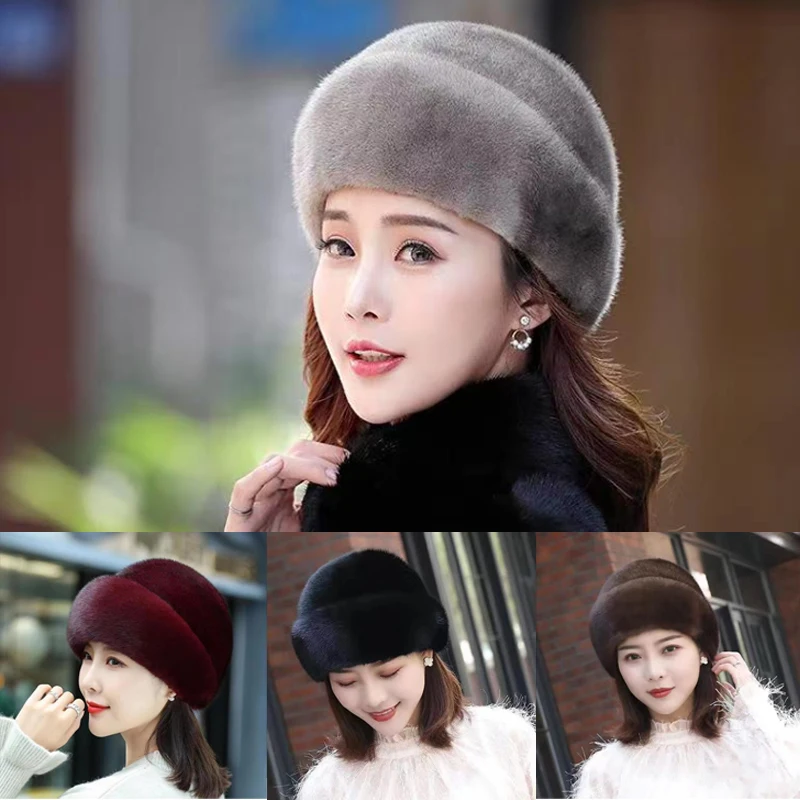 

Y2k Fluffy Faux Fur Bucket Hat Women Thicken Warm Cold-resistant Plush Winter Hat Lady Luxury Fashion Furry Panama Fisherman Cap