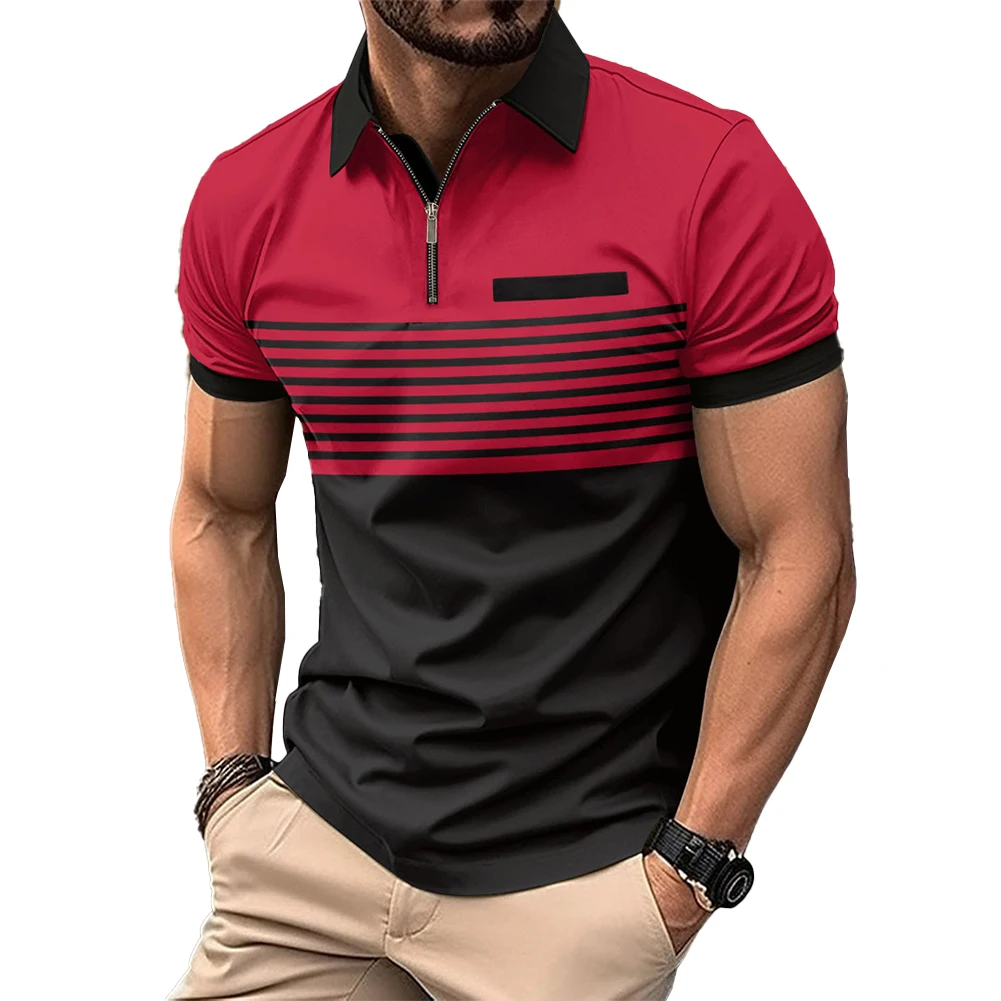 

Male Casual Top Men T Shirt Summer Turn-Down Collar Breathable Casual French Style Handsome Regular Short Sleeve