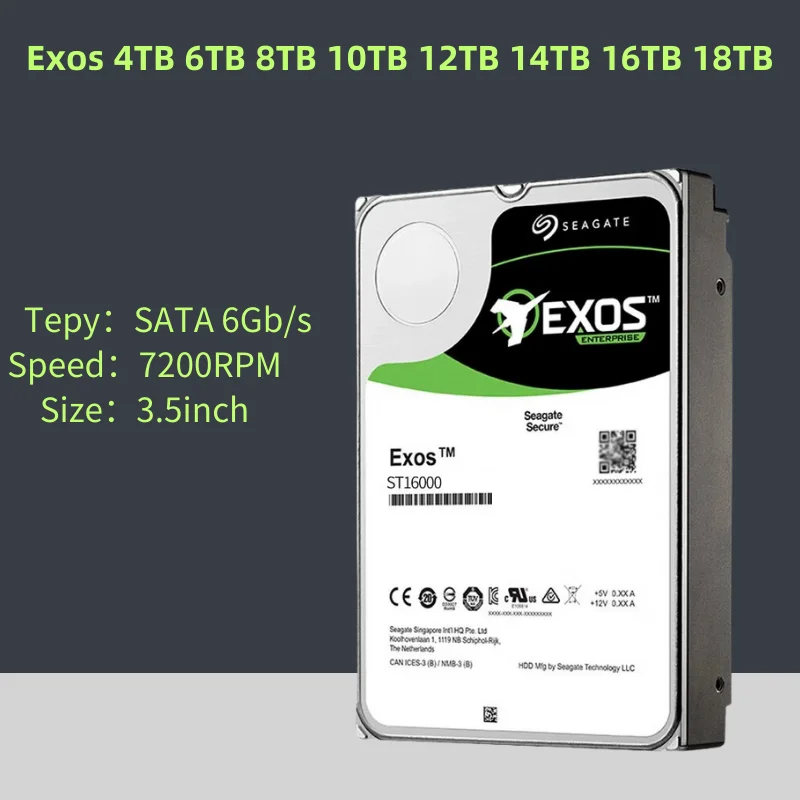 Жесткий диск SEAGATE Exos, 4 ТБ, 6 Тб, 8 ТБ, 10 ТБ, 12 ТБ, 14 ТБ, 16 Тб, 18 ТБ, жесткий диск SATA3 6 Гб/с, 7200 об/мин, 3,5 дюйма
Жесткий диск SEAGATE Exos, 4 ТБ, 6 Тб, 8 ТБ, 10 ТБ, 12 ТБ, 14 ТБ, 16 Тб, 18 ТБ, жесткий диск SATA3 6 Гб/с, 7200 об/мин, 3,5 дюйма