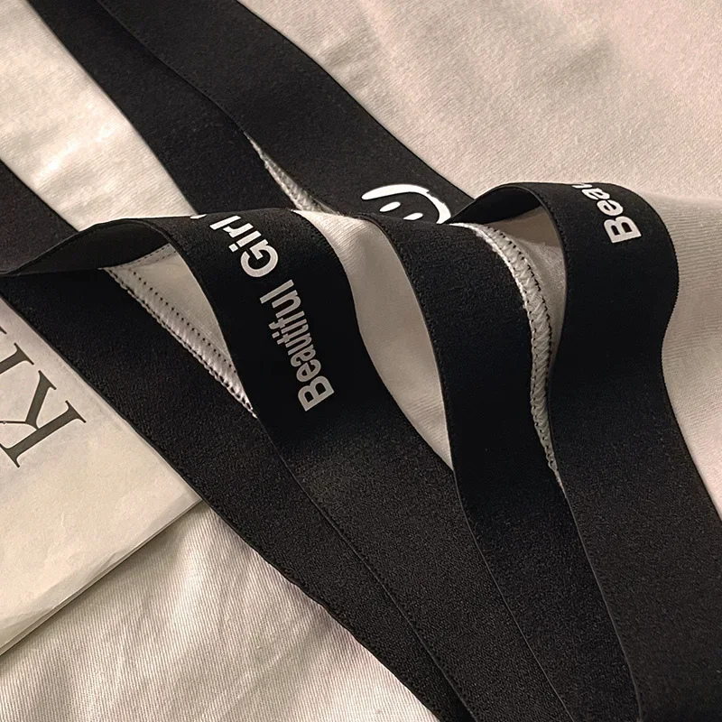 Sous-vêtements respirants en coton pour femmes, culottes avec lettres, caleçons solides sans couture, slips confortables pour filles, lingerie taille moyenne 5