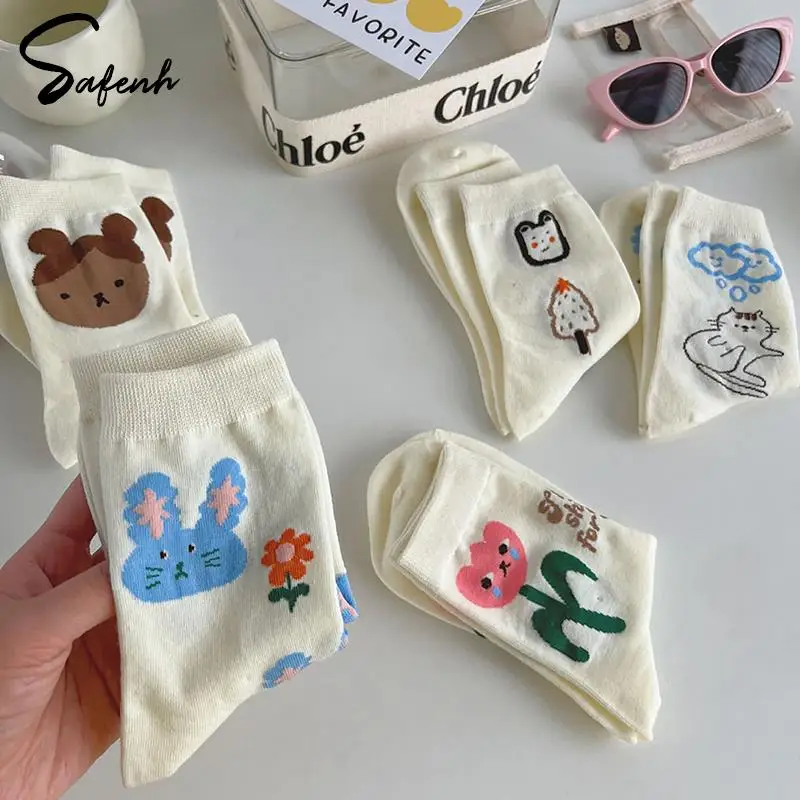 Women Kawaii Cartoon Graffiti Socks Cute Flowers Cat Cotton Socks For Female Student Soft Colorful Breathable Mid-tube Socks
Women Kawaii Cartoon Graffiti Socks Cute Flowers Cat Cotton Socks For Female Student Soft Colorful Breathable Mid-tube Socks