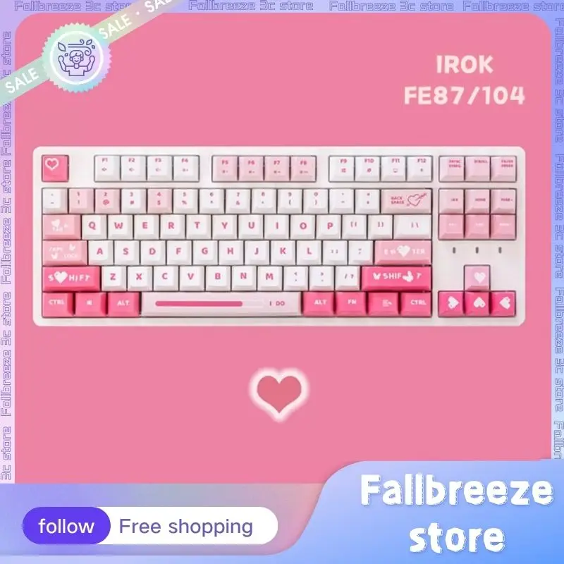 

irok FE87/104 Mechanical Keyboard Wired Keyboard Valentine's Day restrictions 87keys Single Mode PBT keycaps Esports keyboards