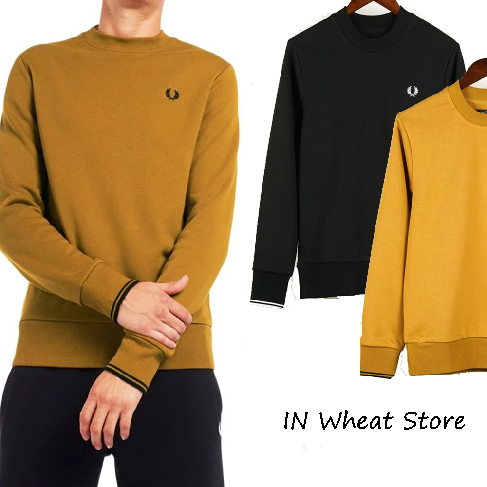 Autumn and winter wheat embroidery men's round neck classic solid color casual sports pullover Men's clothing
Autumn and winter wheat embroidery men's round neck classic solid color casual sports pullover Men's clothing