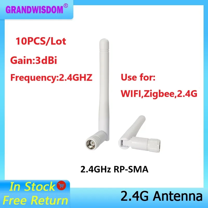 

GWS 10pcs 2.4G antenna 3dbi sma female wlan wifi 2.4ghz antene for pbx iot module router tp link signal receiver
