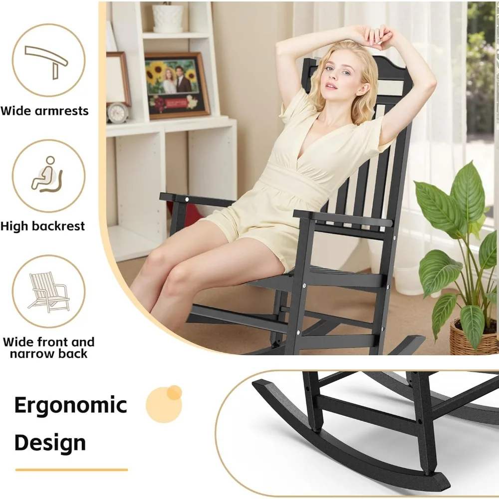 patio rocking chair outdoor set of 2,weather resistant poly resin oversized porch rocker,high back smooth design,350lb weight ca patio rocking chair outdoor set of 2,weather resistant poly resin oversized porch rocker,high back smooth design,350lb weight ca