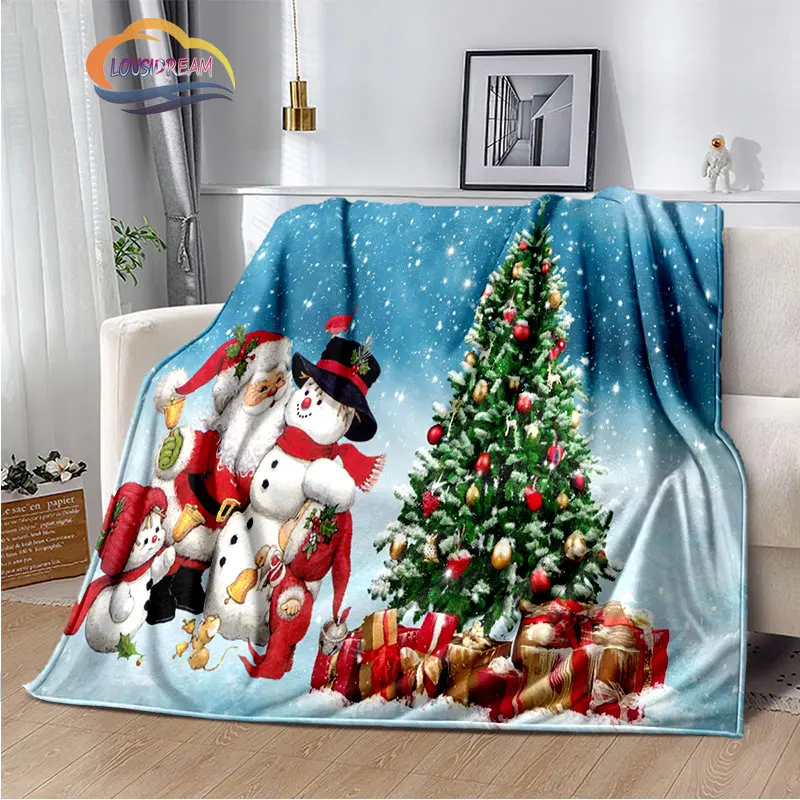 

Merry Christmas series Fashion Flannel Fluffy Plush Throw Blanket Children gifts Sofa bed Travel Camping