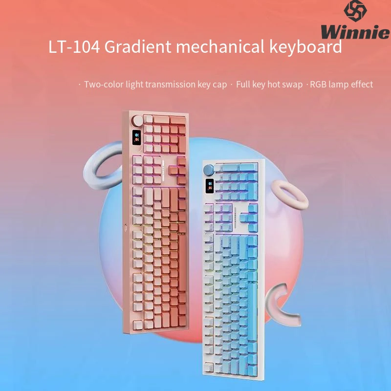 LANGTU LT104 Side Engraved Thri Mode Mechanical Keyboard Gasket Structure Hot Swap Gaming Keyboard Knob Gradient Office Keyboard
LANGTU LT104 Side Engraved Thri Mode Mechanical Keyboard Gasket Structure Hot Swap Gaming Keyboard Knob Gradient Office Keyboard