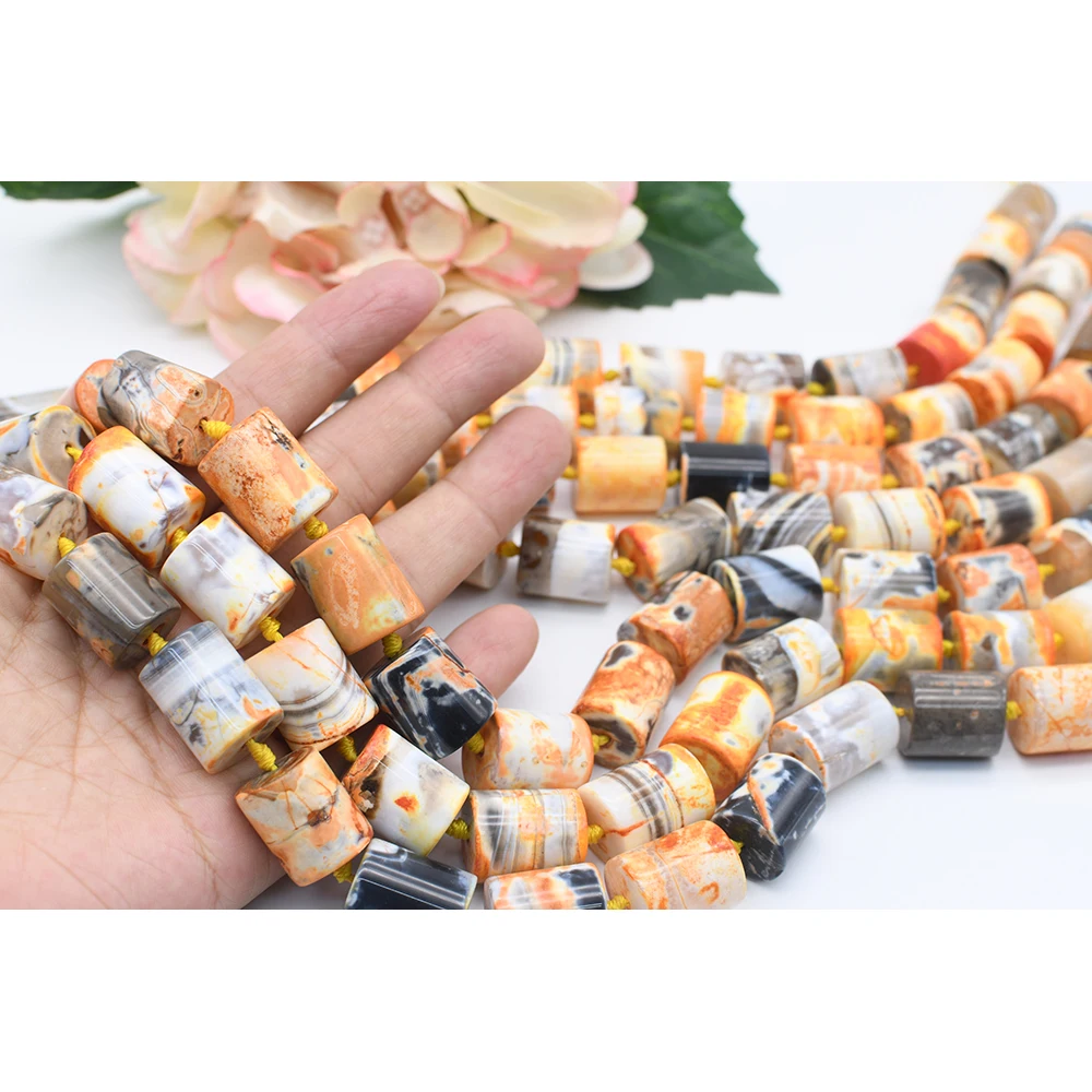 15X18mm Natural Smooth Columnar shape Yellow Fire Agate stone Beads For DIY necklace bracelet jewelry make 15 "free delivery
15X18mm Natural Smooth Columnar shape Yellow Fire Agate stone Beads For DIY necklace bracelet jewelry make 15 "free delivery