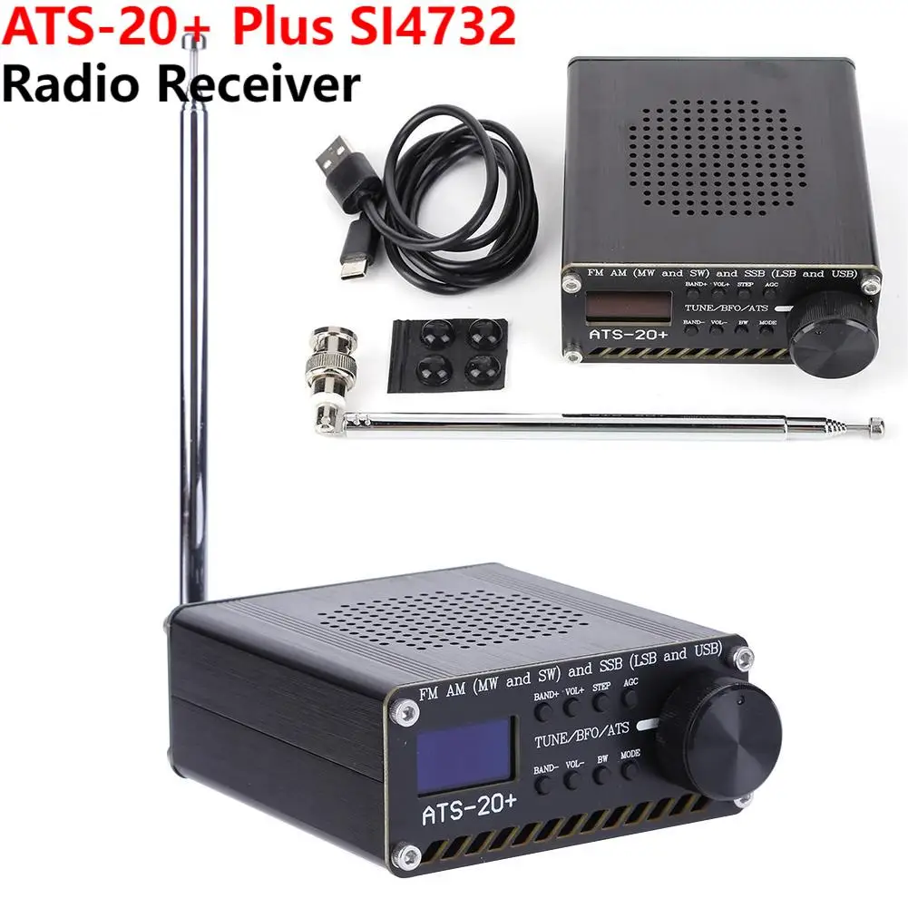 

ATS-20+Si4732 Full Band Radio Receiver 0.96 Inch OLED Screen All Band Radio Receiver FM AM MW&SW SSB LSB & USB with Antenna
