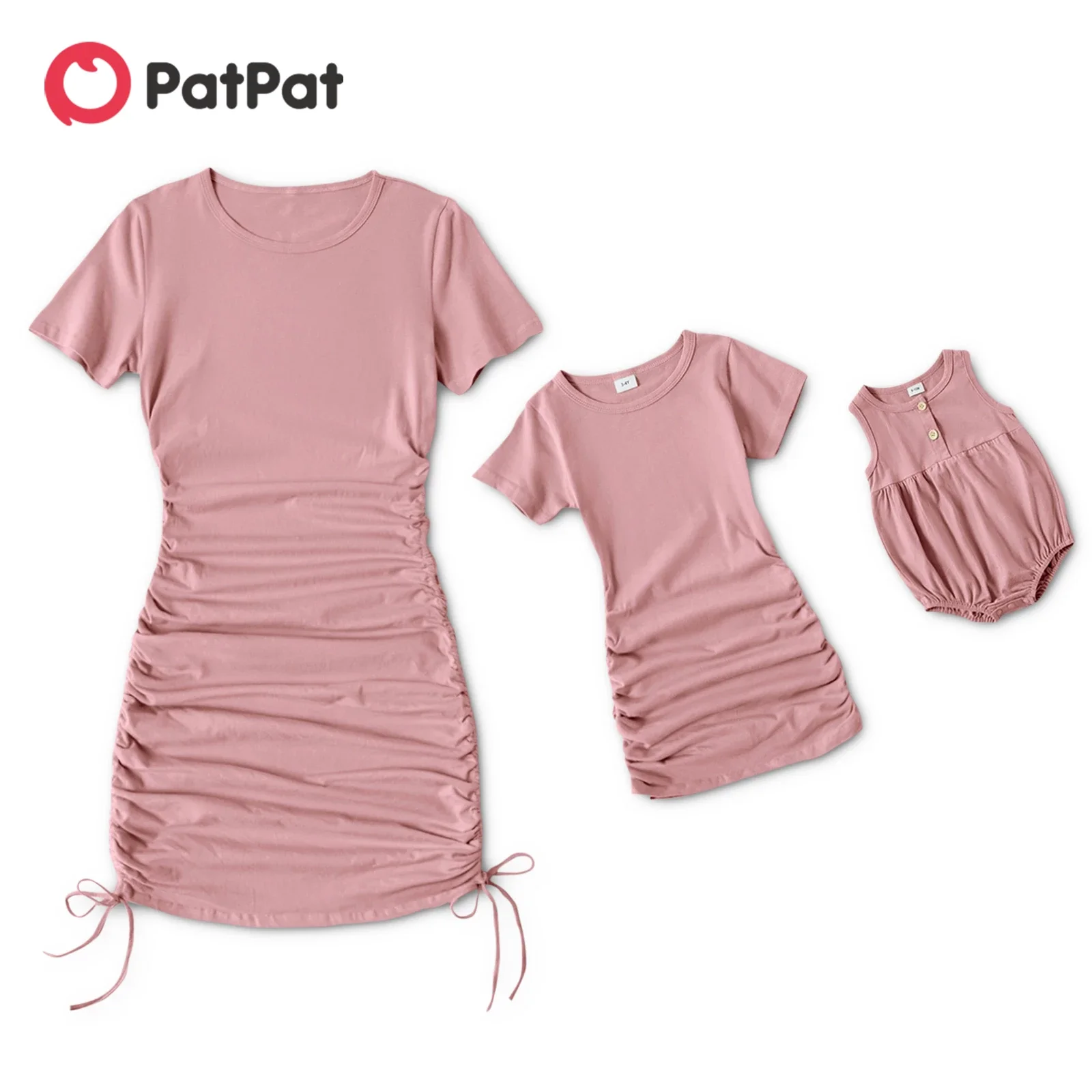 PatPat Mother Daughter Dresses Family Matching Clothes Solid Drawstring Design Cotton Short Sleeve Mini Dresses for Mommy and Me
PatPat Mother Daughter Dresses Family Matching Clothes Solid Drawstring Design Cotton Short Sleeve Mini Dresses for Mommy and Me