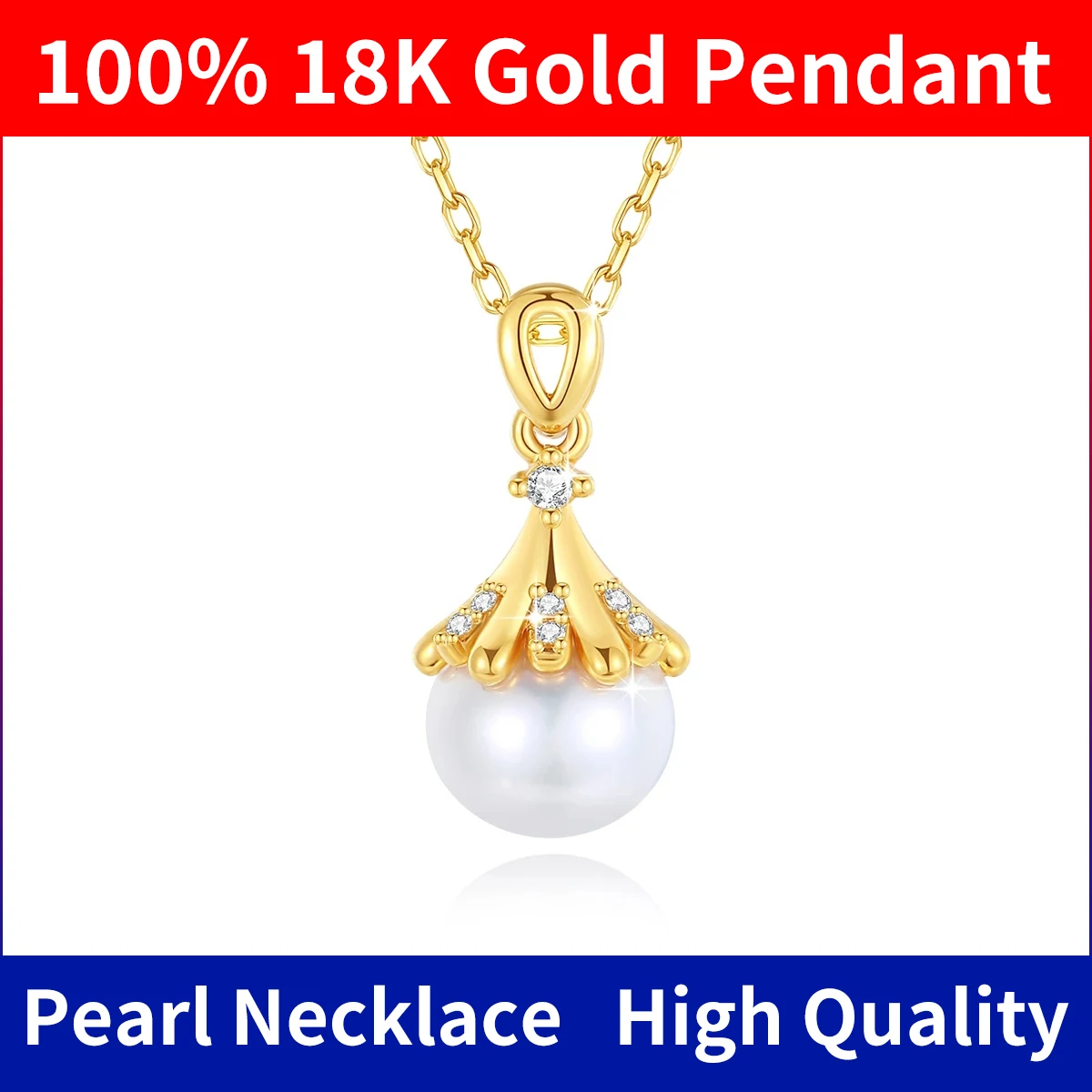 High Quality 100% AU750 18K Gold Natrual Fresh Water Pearl Necklace With Certificate Women Pendant Jewelry Gift For Women New In
High Quality 100% AU750 18K Gold Natrual Fresh Water Pearl Necklace With Certificate Women Pendant Jewelry Gift For Women New In