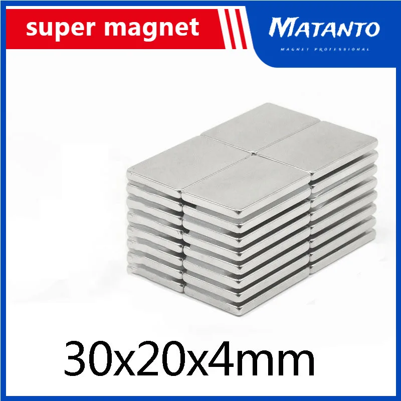 

2~100pcs 30x20x4mm Rare Earth Magnets Thickness 4 Block Rectangular Pot Magnets 30x20x4mm Permanent Neodymium Magnet 30*20*4mm