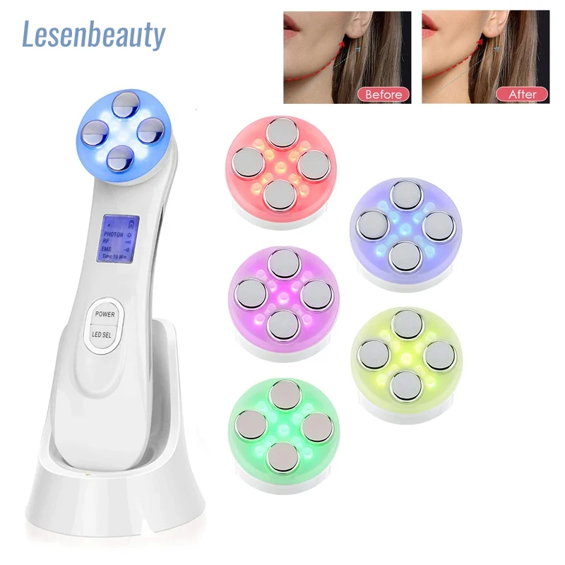 

Facial Mesotherapy Electroporation RF Radio Frequency LED Photon Face Lifting Tighten Wrinkle Removal Skin Care Face Massager