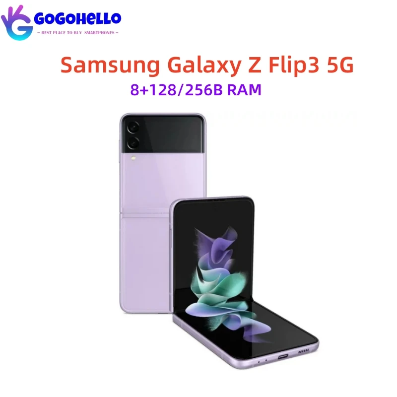 

95% New Unlocked Samsung Galaxy Z Flip 3 Flip3 5G F711U Global Version 6.7" 8GB 128/256GB NFC Snapdragon Original Foldable Phone