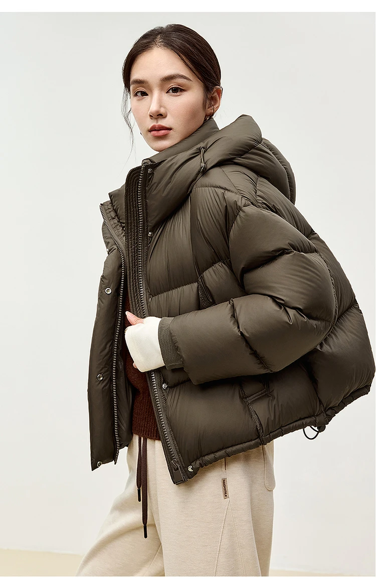 SENTUBILA Hooded Puffer Down Coat for Women 2024 Winter Lightweight Warmth 90% White Duck Down Short Jacket Outerwear W44Y55965 SENTUBILA Hooded Puffer Down Coat for Women 2024 Winter Lightweight Warmth 90% White Duck Down Short Jacket Outerwear W44Y55965