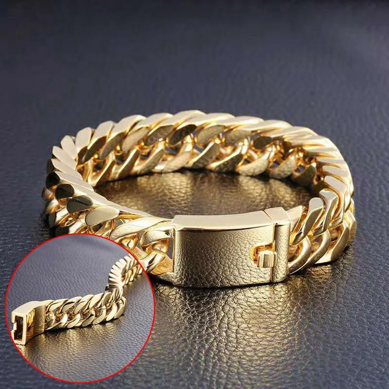 Double Buckle Bracelet Gold-plated Men's Electroplated Chain