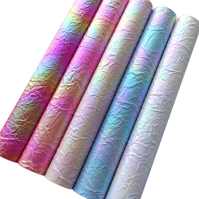 Holographic Rainbow Faux Leather Retro Distressed Texture PU Leatherette Fabric for DIY Sewing Craft Bows Earrings 46*135cm
Holographic Rainbow Faux Leather Retro Distressed Texture PU Leatherette Fabric for DIY Sewing Craft Bows Earrings 46*135cm