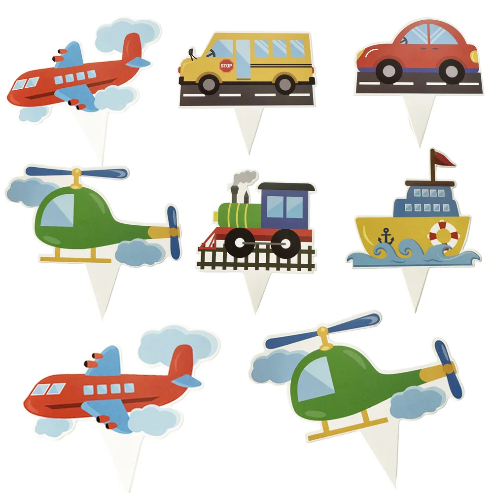 48Pcs Transportation Cupcake Toppers Car Bus Train Plane Ship Toppers Baby Shower Birthday Party Decorations
48Pcs Transportation Cupcake Toppers Car Bus Train Plane Ship Toppers Baby Shower Birthday Party Decorations