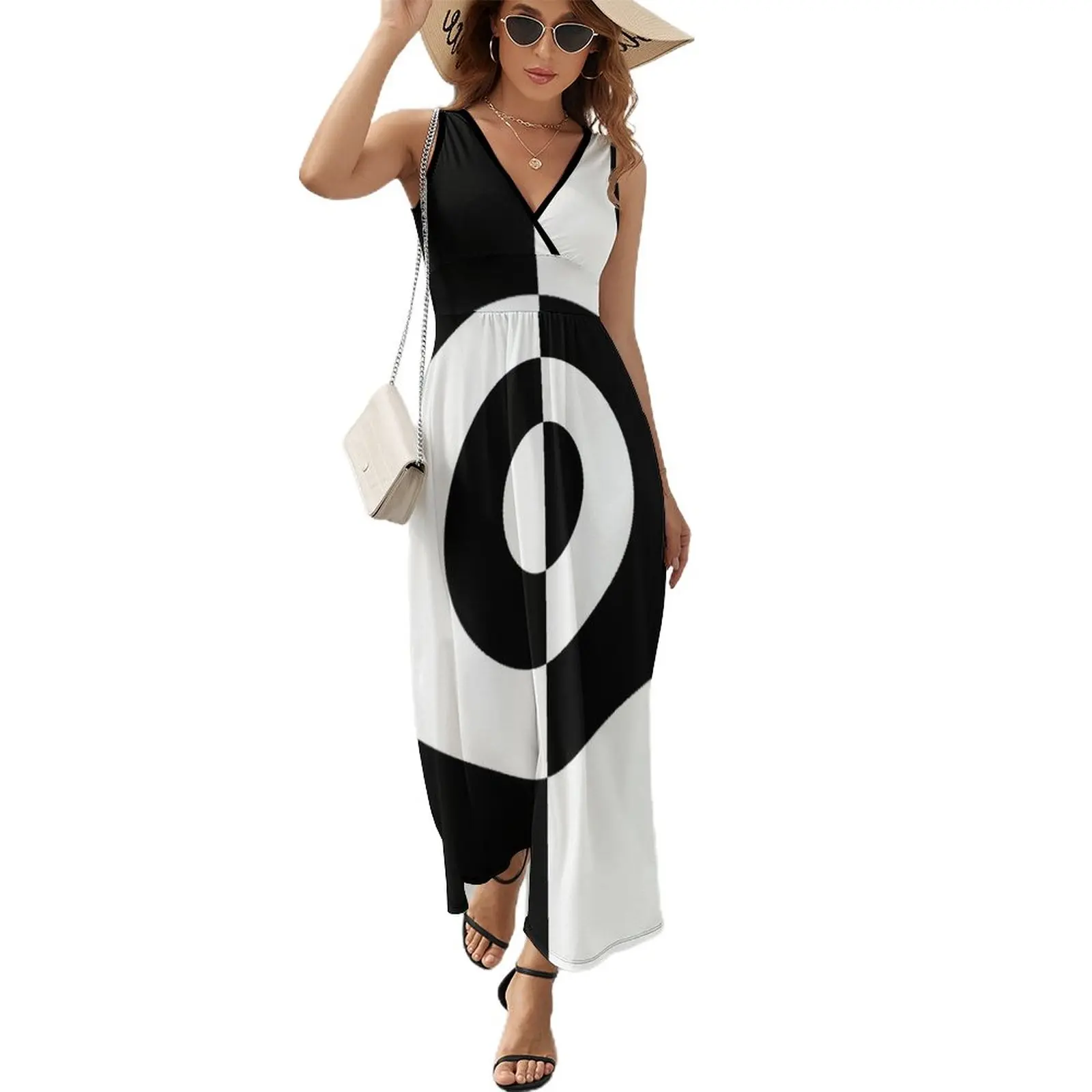 

Mod Target - Black & White Retro Invert Sleeveless Dress Woman dresses long dresses for women Woman fashion