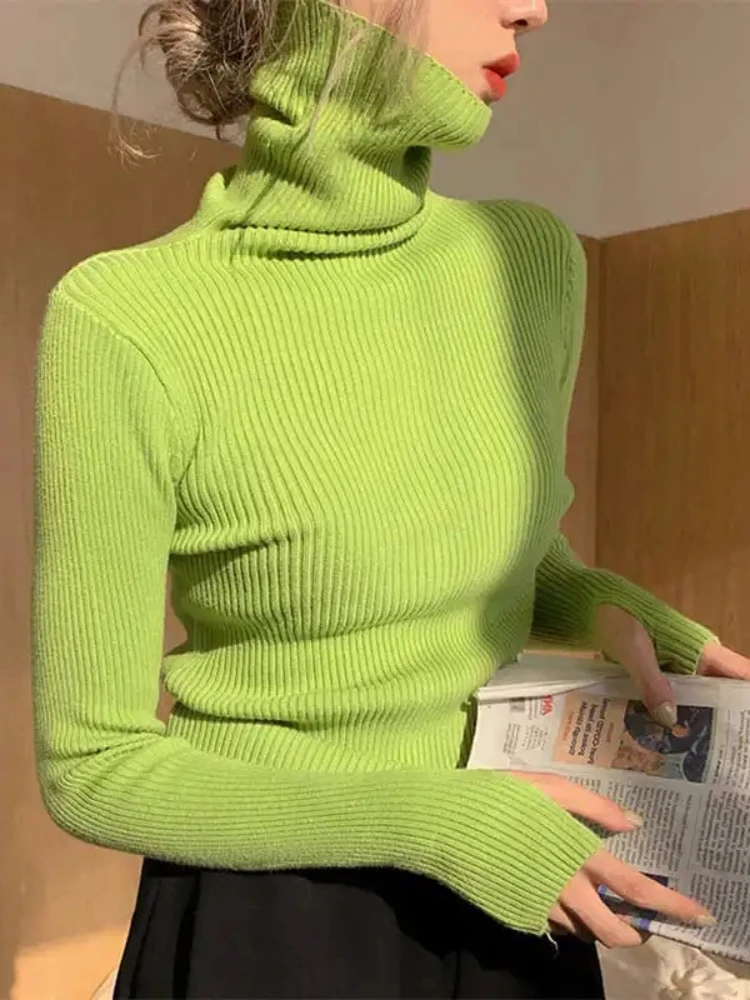Women heaps collar Turtleneck Sweaters Autumn Winter Slim Pullover Women Basic Tops Casual Soft Knit Sweater Soft Warm Jumper 
Women heaps collar Turtleneck Sweaters Autumn Winter Slim Pullover Women Basic Tops Casual Soft Knit Sweater Soft Warm Jumper