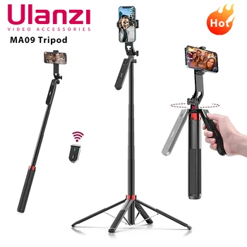 Ulanzi MA09 1.8m 셀카봉 삼각대, 아이폰 11 12 13 14 15 프로 맥스 휴대폰용, 리모컨 포함, 파노라마 볼 헤드 홀더 상품 이미지