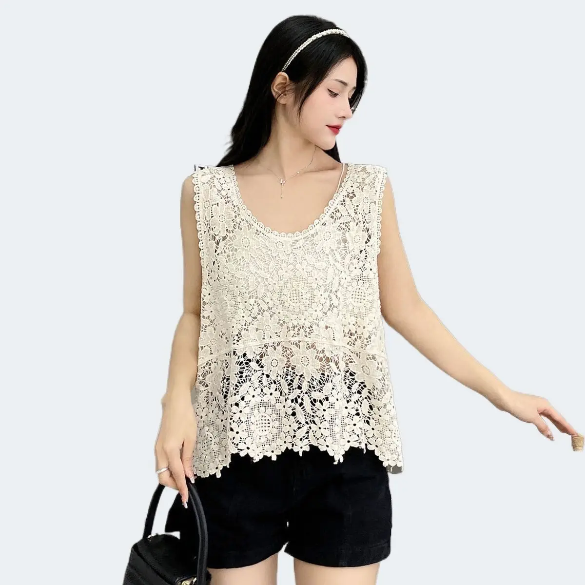 Summer Clothes for Women Solid Color Crochet Vest Sleeveless Waistcoat Knit Vests Crop Top Vintage loose Sleeveless Top D296
Summer Clothes for Women Solid Color Crochet Vest Sleeveless Waistcoat Knit Vests Crop Top Vintage loose Sleeveless Top D296