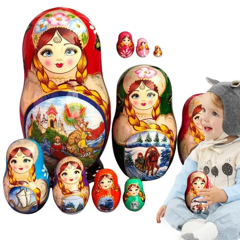 10 pcs Matryoshka Nesting Dolls Handmade Wooden Painted Russian Stacking Doll Educational Toy for kids bedroom Decoration
10 pcs Matryoshka Nesting Dolls Handmade Wooden Painted Russian Stacking Doll Educational Toy for kids bedroom Decoration