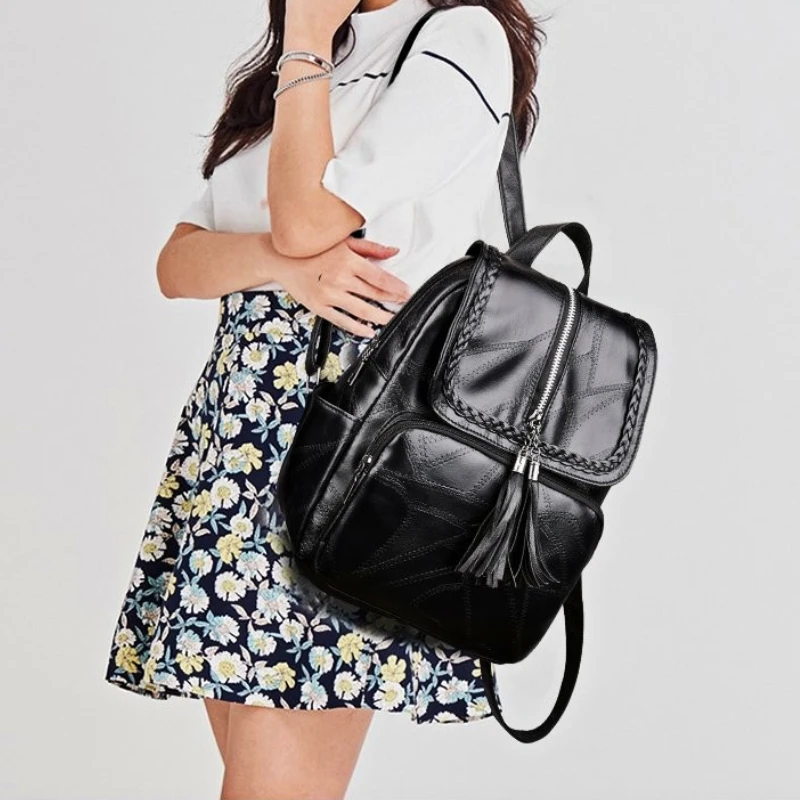 

Summer 2024 Women Leather Backpacks Fashion Shoulder Bags Female Backpack Ladies Travel Backpack Mochilas School for Girls
