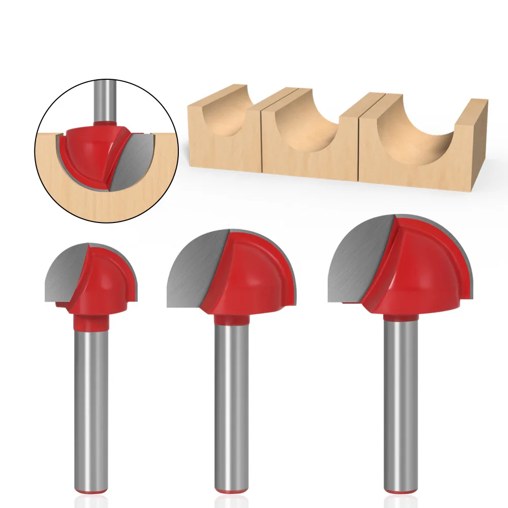 

1PC 6MM Shank Milling Cutter Wood Carving Solid Carbide Round Nose Bits Round Nose Cove Core Box Router Bit Shaker Cutter Tools