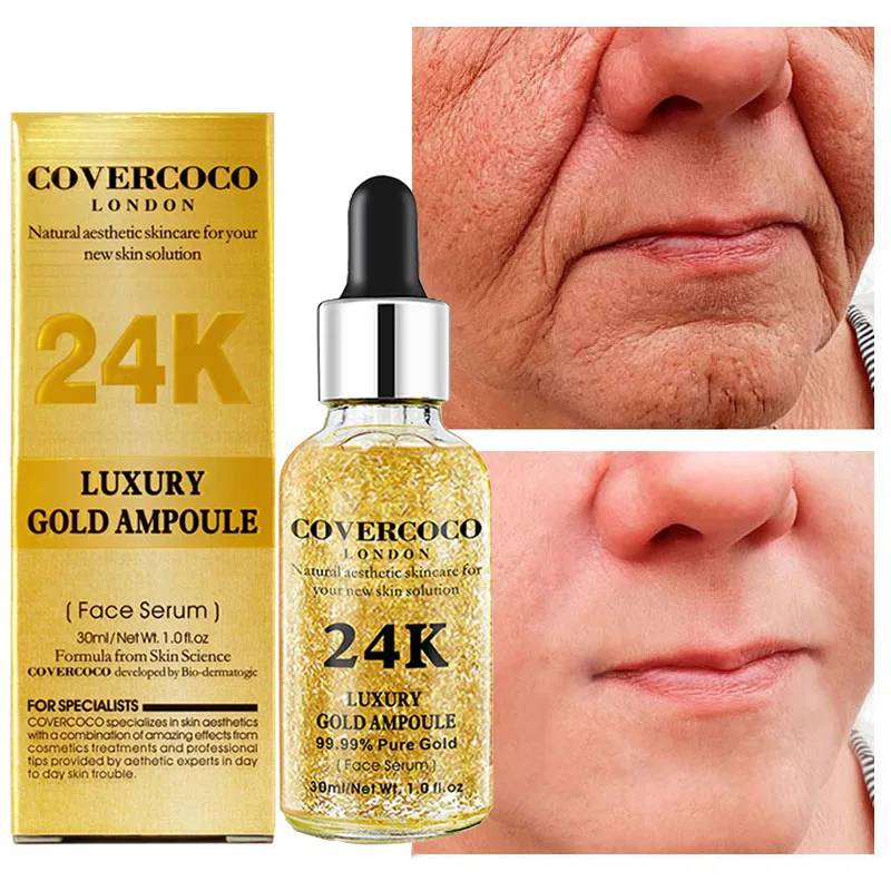 24k Gold Anti Aging Serum Collagen Removal Wrinkle Serum Whitening Lifting Firming Fade Fine Lines Face Essence Skin Care 30ML
24k Gold Anti Aging Serum Collagen Removal Wrinkle Serum Whitening Lifting Firming Fade Fine Lines Face Essence Skin Care 30ML